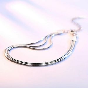 NEW 925 STERLING SILVER THIN SNAKE CHAIN BRACELET